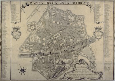 Map of Florence, 1730 by Papini